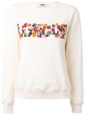 flower applique sweatshirt
