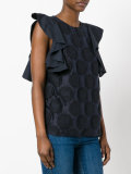 ruffled sleeves dots blouse