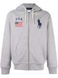 embroidered logo hoodie