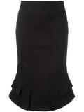 flared hem fitted skirt 