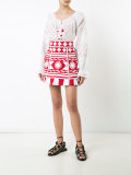 detailed embroidery contrast blouse
