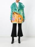 printed faux fur coat 