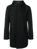 buttoned hooded coat