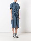 asymmetric seam denim dress