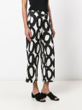 geometric print cropped trousers