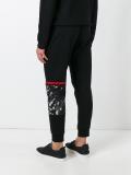 leopard print panel track pants
