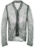 open knit buttoned cardigan