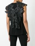 embellished metallic flower blouse
