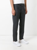 pinstriped straight trousers