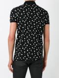 star and moon print polo shirt
