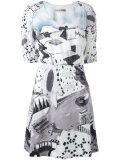 balloon sleeve print dress