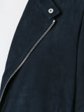 slim fitting biker jacket with silver tone hardware