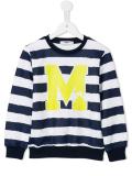 logo print striped sweatshirt