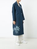 floral print denim trench coat