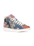floral jacquard mid-top sneakers