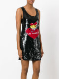 sequinned logo motif dress