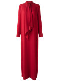 pussy bow maxi dress
