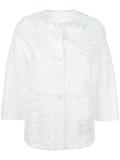 collarless textured jacket