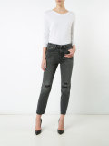 high-rise ripped cropped jeans