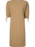 lace-up shoulders midi dress
