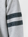striped sleeve zip hoodie