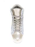 panelled hi-top sneakers