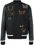 'Rockstud'蝴蝶刺绣飞行员夹克