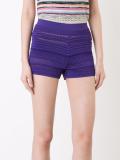 sheer detail knitted shorts