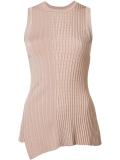 ribbed asymmetric tank top
