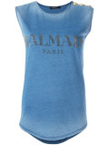 logo print tank top