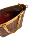 trapeze bodied, paisley patterned shoulder bag