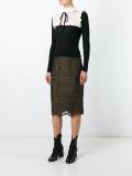 ruffled panel knit blouse