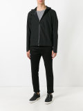 geometric cuffs hooded jacket