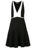 plunging V-neck flared dress