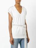 belted stud detail vest