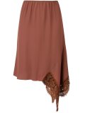 asymmetric lace detail skirt