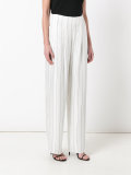 wide leg striped trousers