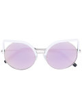 geometric detail round sunglasses