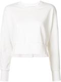v neck cropped sweatshirt