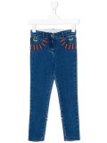 Nina rainbow embroidered jeans