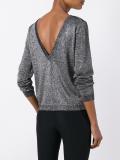 metallic knit blouse