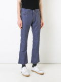 contrast pockets bootcut jeans