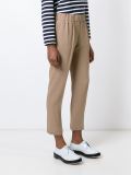 cropped front pleat trousers