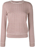 'Annabelle' striped pointelle-knit sweater