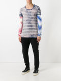 stained striped destroyed T-shirt