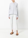 ruffle-trim striped shirt