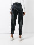 satin pinstripe trousers