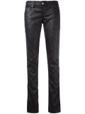 coated slim fit trousers