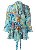 printed wrap blouse 