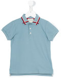stripe neck polo shirt